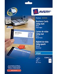 C32015 Avery Inkjet Matt Double Sided Business Cards C32015 Avery Inkjet Matt Double Sided Business Cards